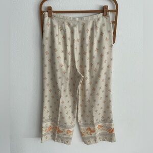 Tommy Bahama 100% Silk Wide Leg Capris